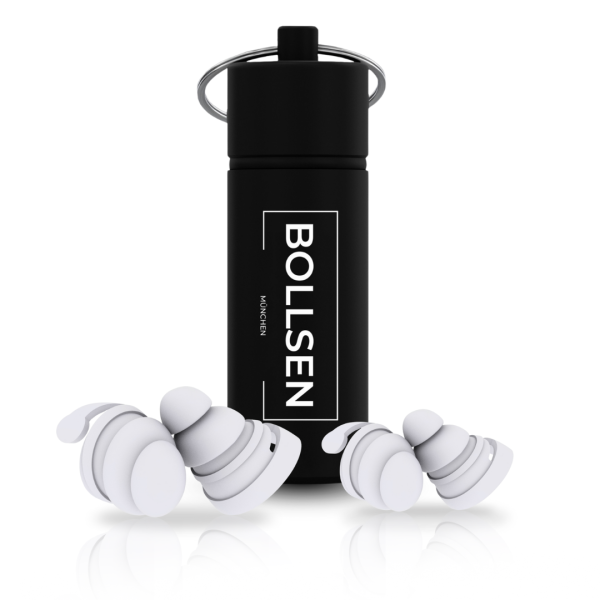 BOLLSEN Life+ Pink Edition füldugók alumínium hordtokkal – újrafelhasználható füldugók alváshoz